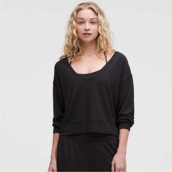 Lululemon NWT BeCalm Scoop-Neck Pullover Black - Picture 1 of 9